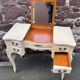 Vintage 1980s dressing table with Venetian mirror. Elegant makeup table.
