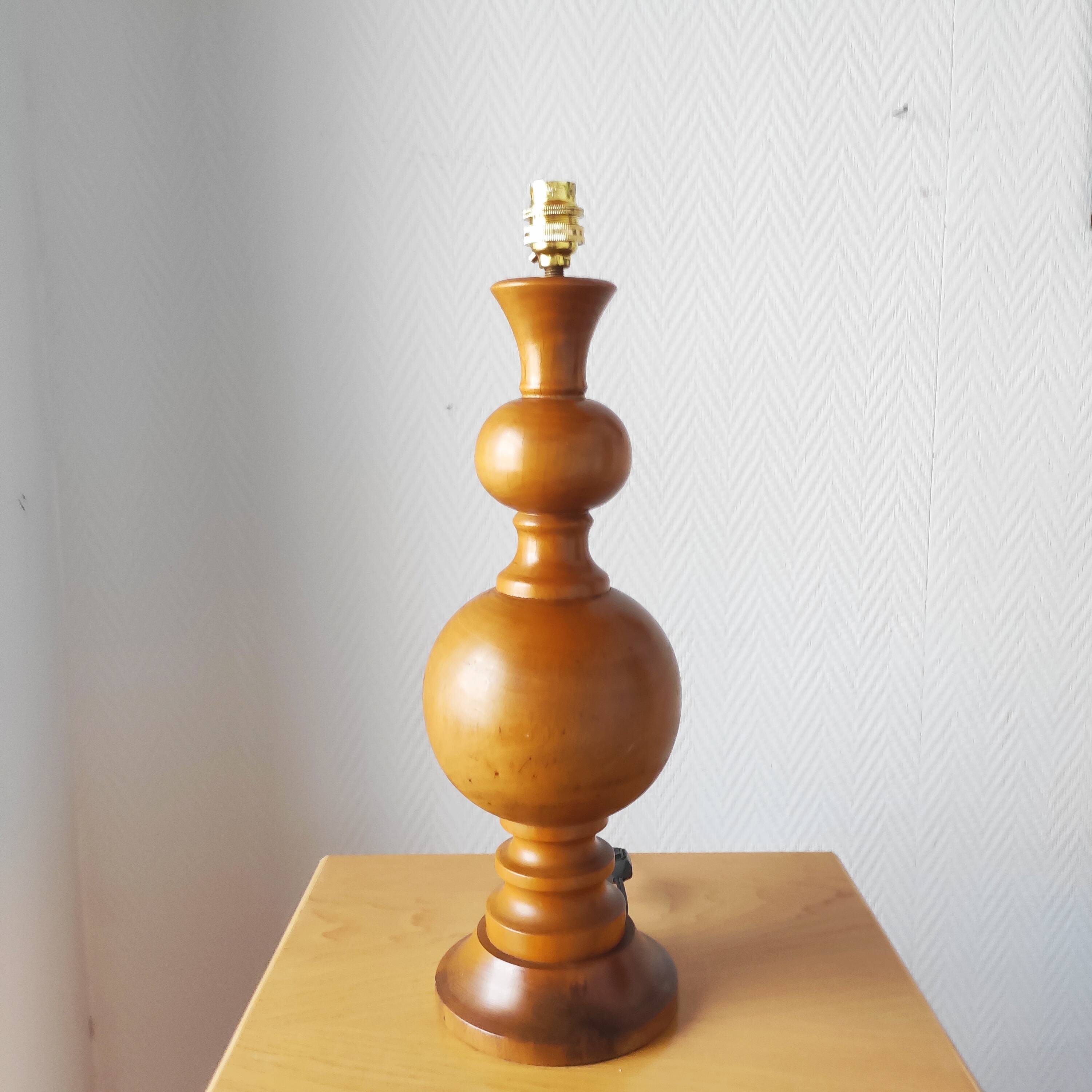 Vintage light wood lamp 1960-70