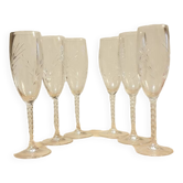 6 crystal flutes