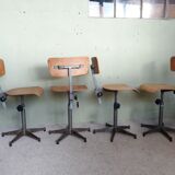 Set of 4 adjustable workshop high chairs