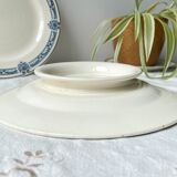 Vintage pedestal dish Blue iron earth Salins model Arbois Ennege