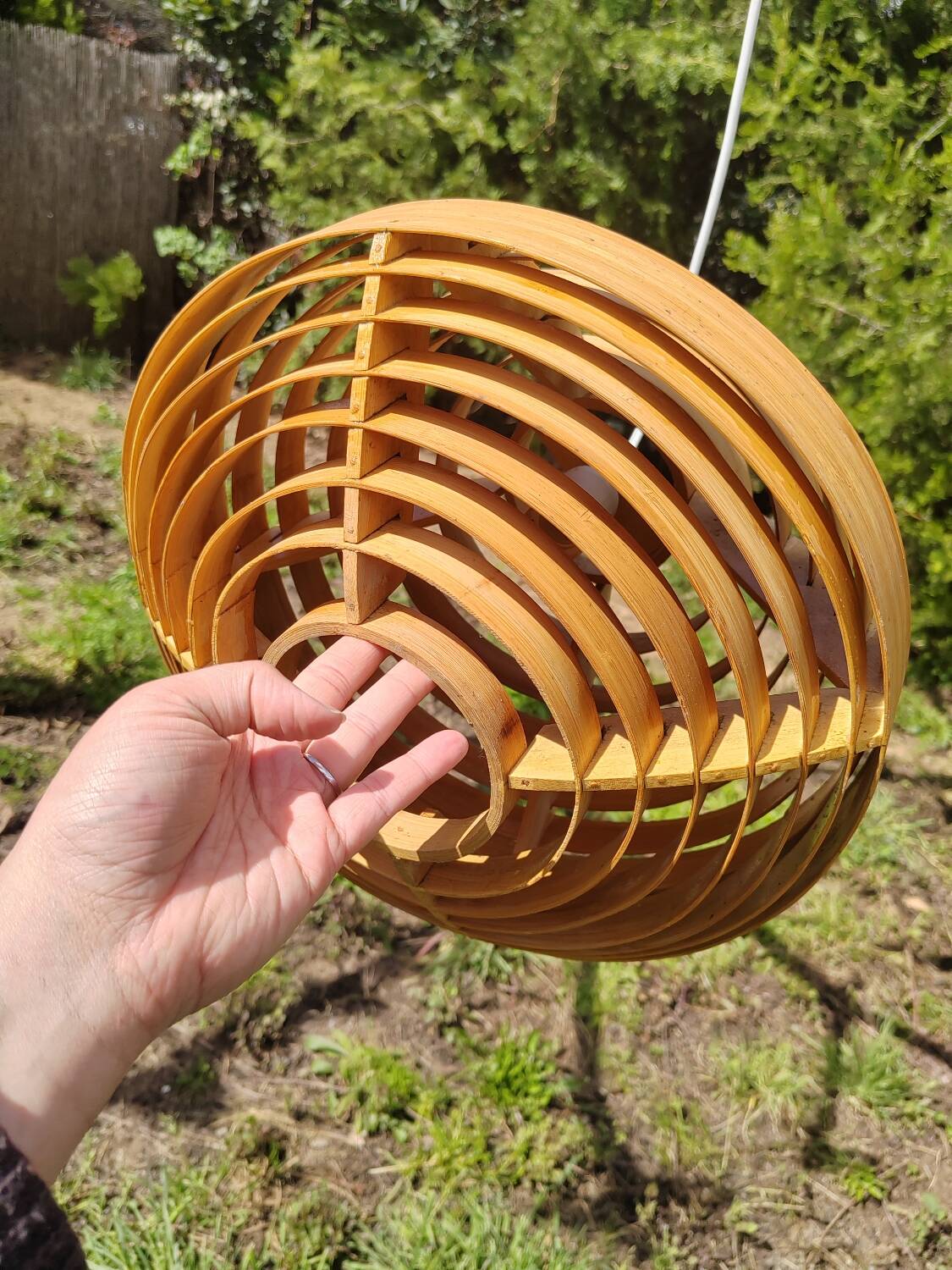 Scandinavian curved wood pendant light