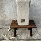 Anthropomorphic stone table lamp brutalised by Albert Tormos.