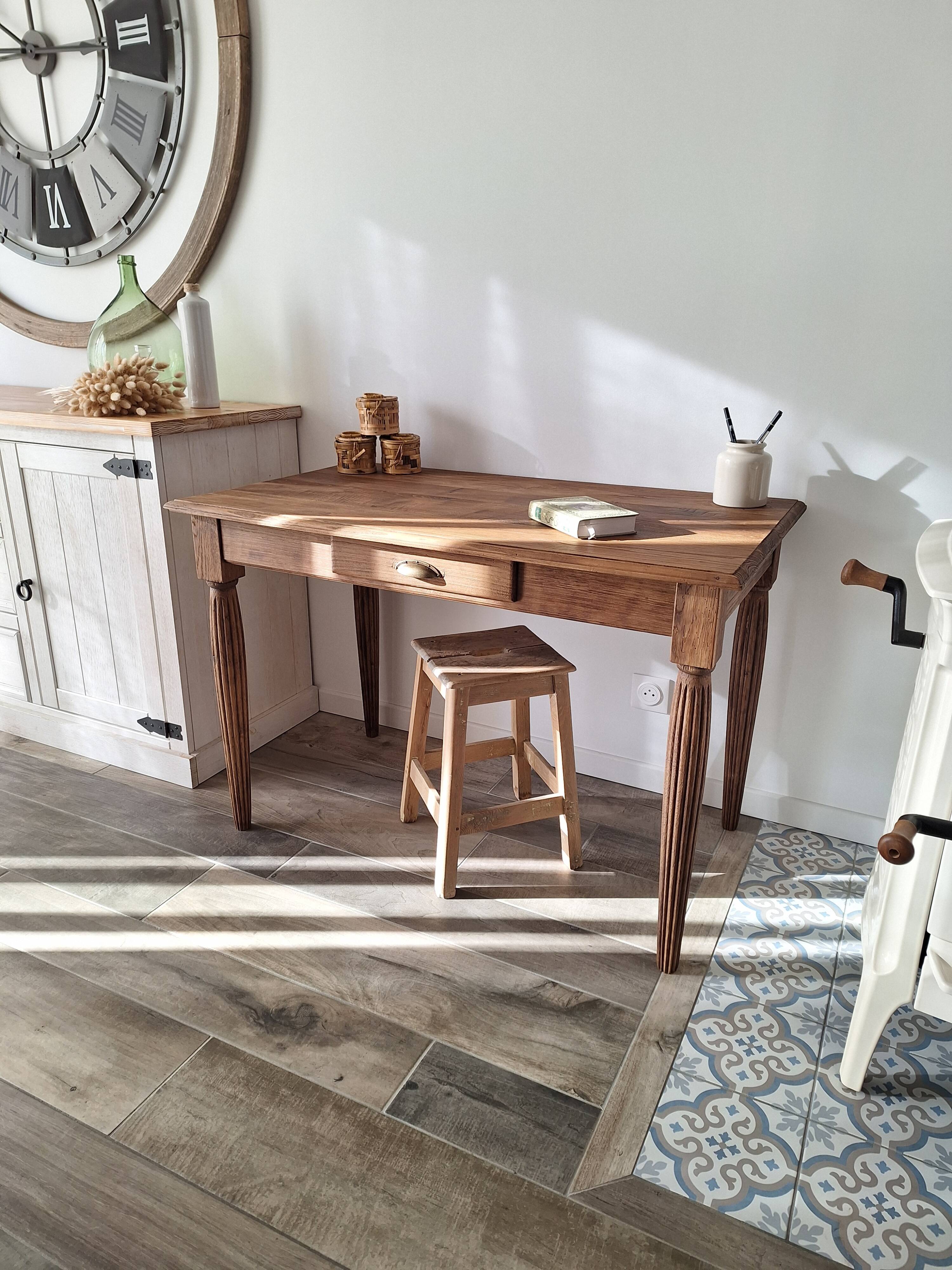 Oak farmhouse table in country style