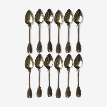 Set of 12 teaspoons in silver vermeil punch Minerve model net