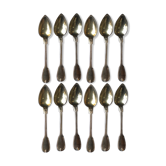 Set de 12 petites cuillères en vermeil argent poinçon Minerve modèle filet