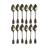 Set de 12 petites cuillères en vermeil argent poinçon Minerve modèle filet