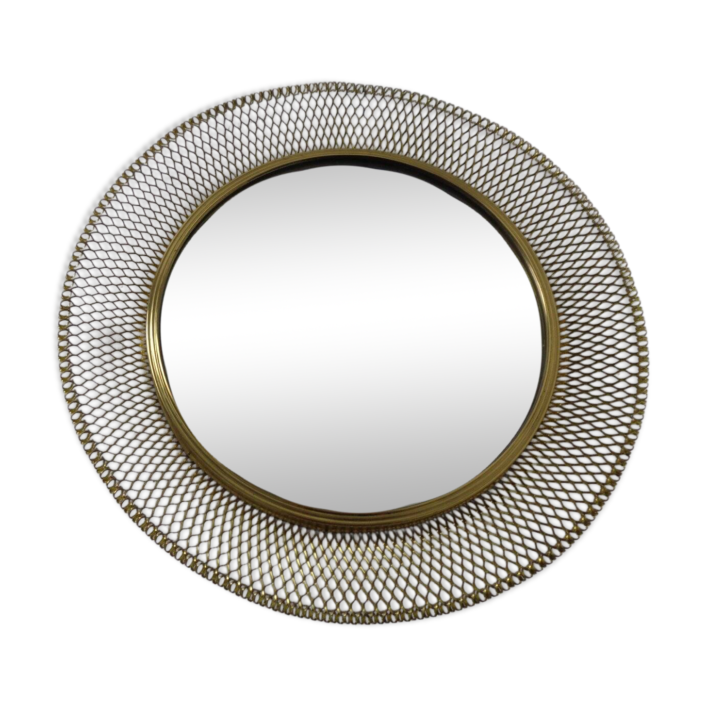 Vintage French Brass Mirror, 1960s
