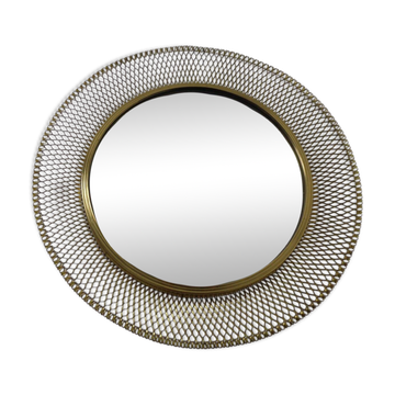 Vintage French Brass Mirror, 1960s
