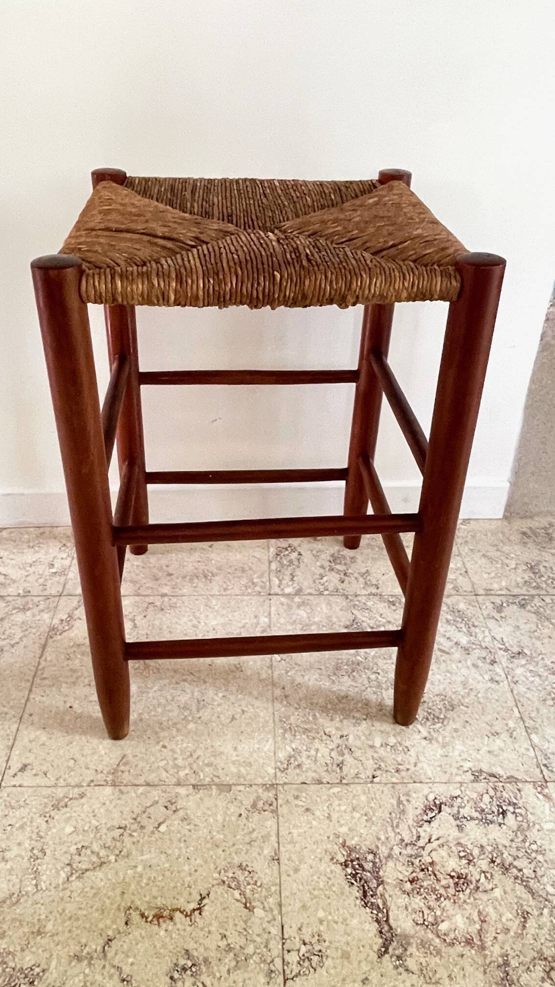 TABOURET Paille VINTAGE