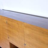Walnut highboard w228 by leo bub, mid-century design cabinet