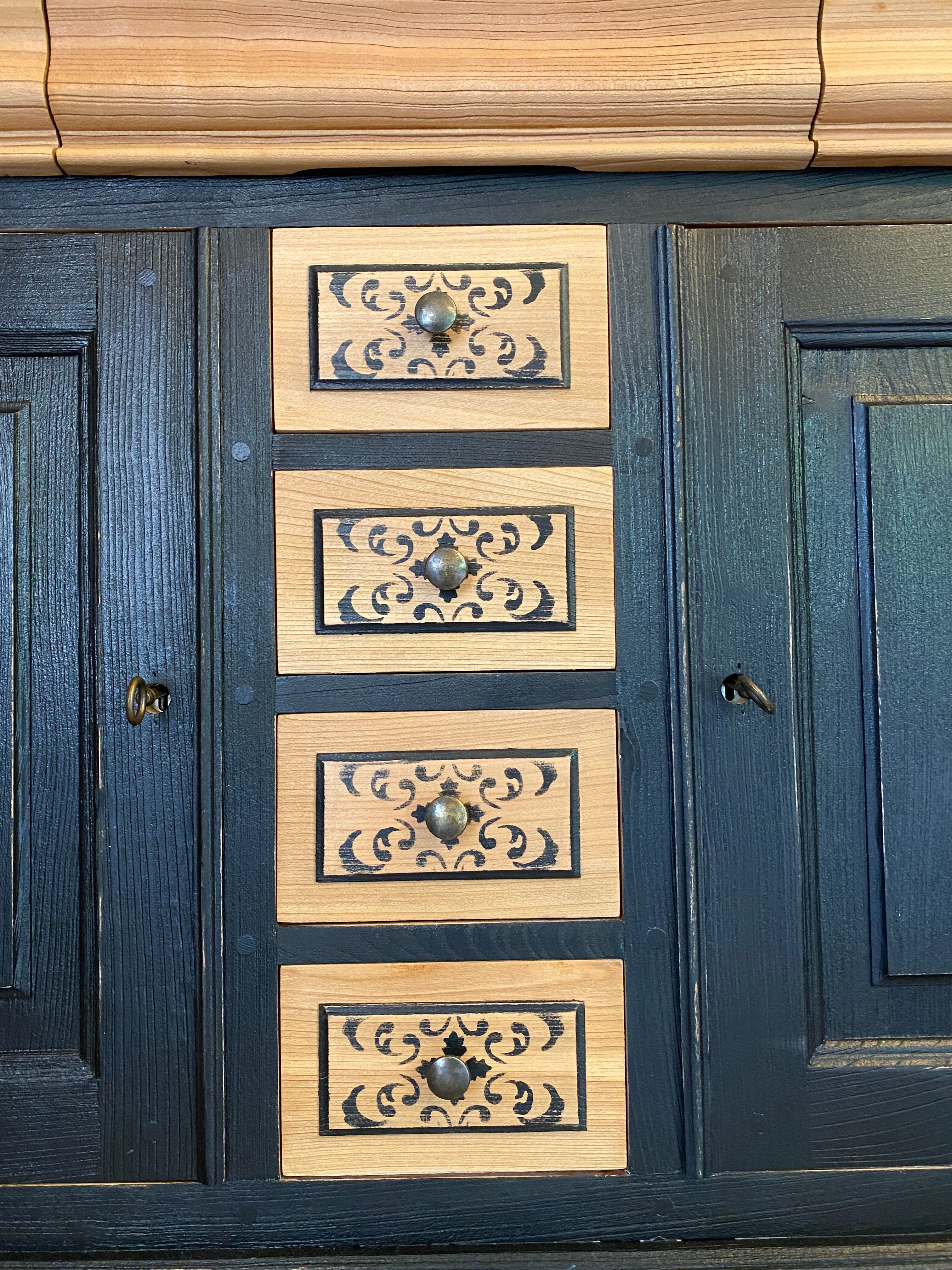 Black and wood buffet