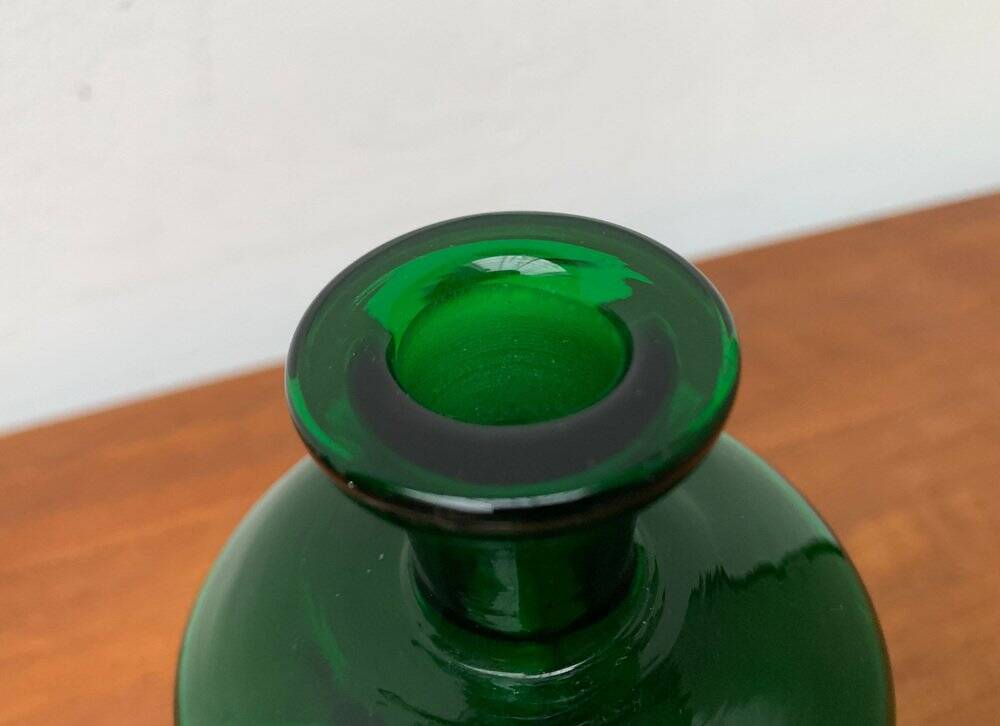 Vintage Kluk Kluk Bottle in Danish Green Glass from Holmegaard, 1970s