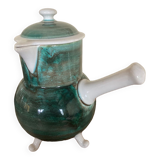 Tripod chocolate pot, Gien earthenware, vintage 60s