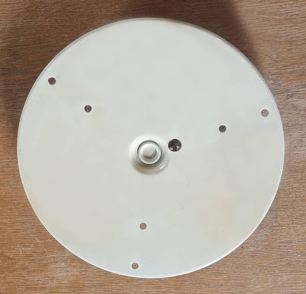 Large vintage Lucien Gau crystal and brass ceiling light