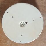 Large vintage Lucien Gau crystal and brass ceiling light