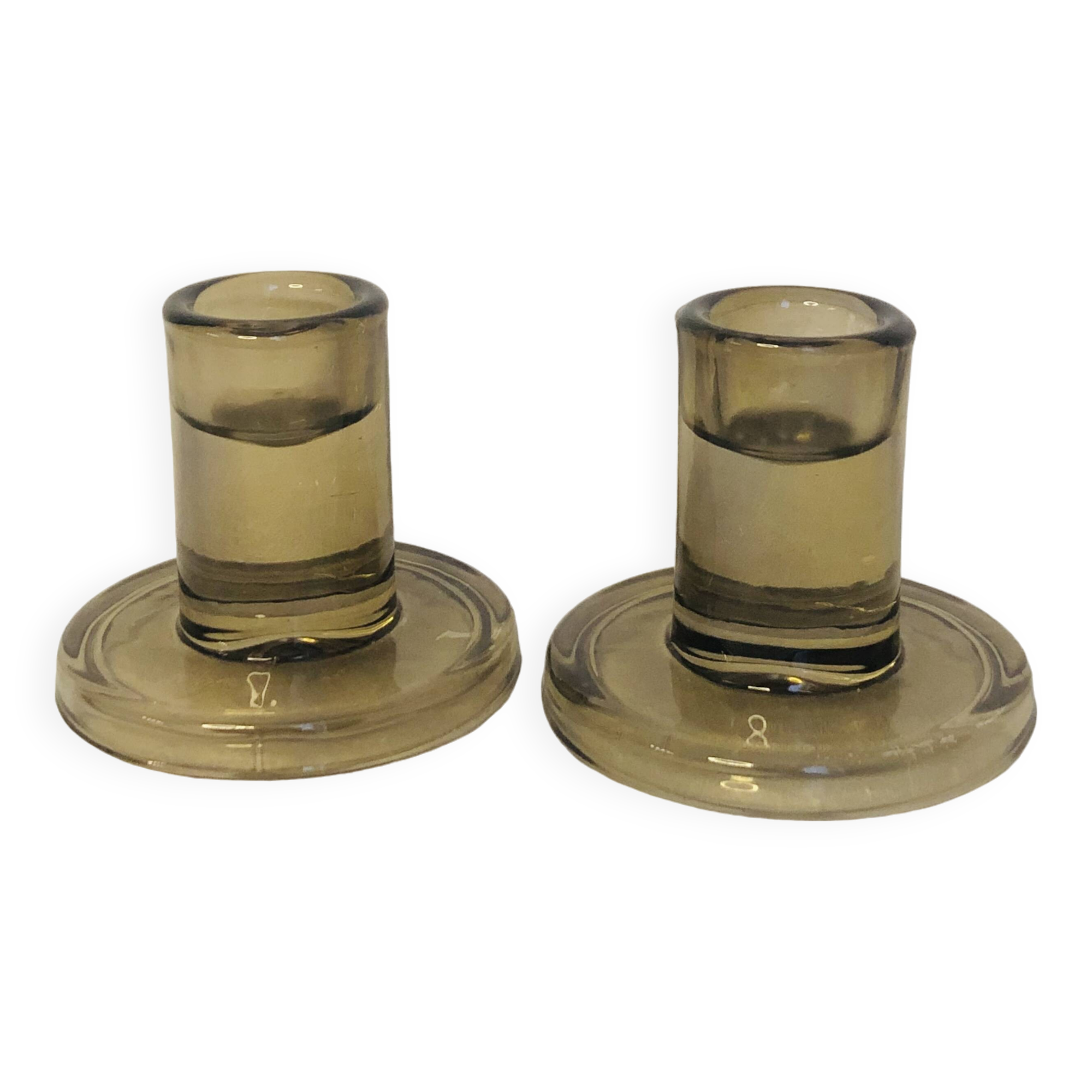 smoked glass candle holders