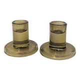 smoked glass candle holders