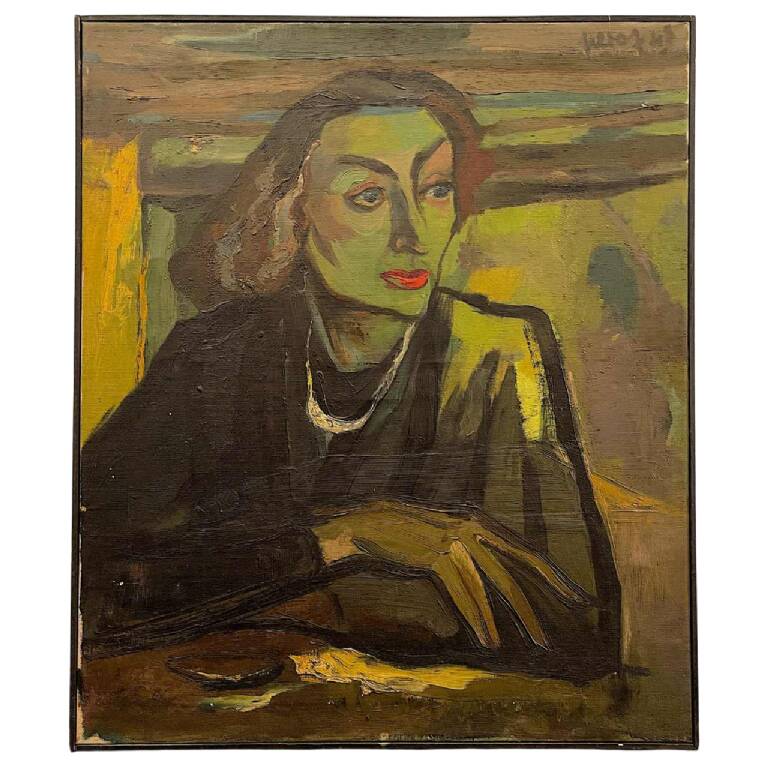 Portrait of a Fauvist woman, oil on canvas 1947, LUC PEROT 'Colette