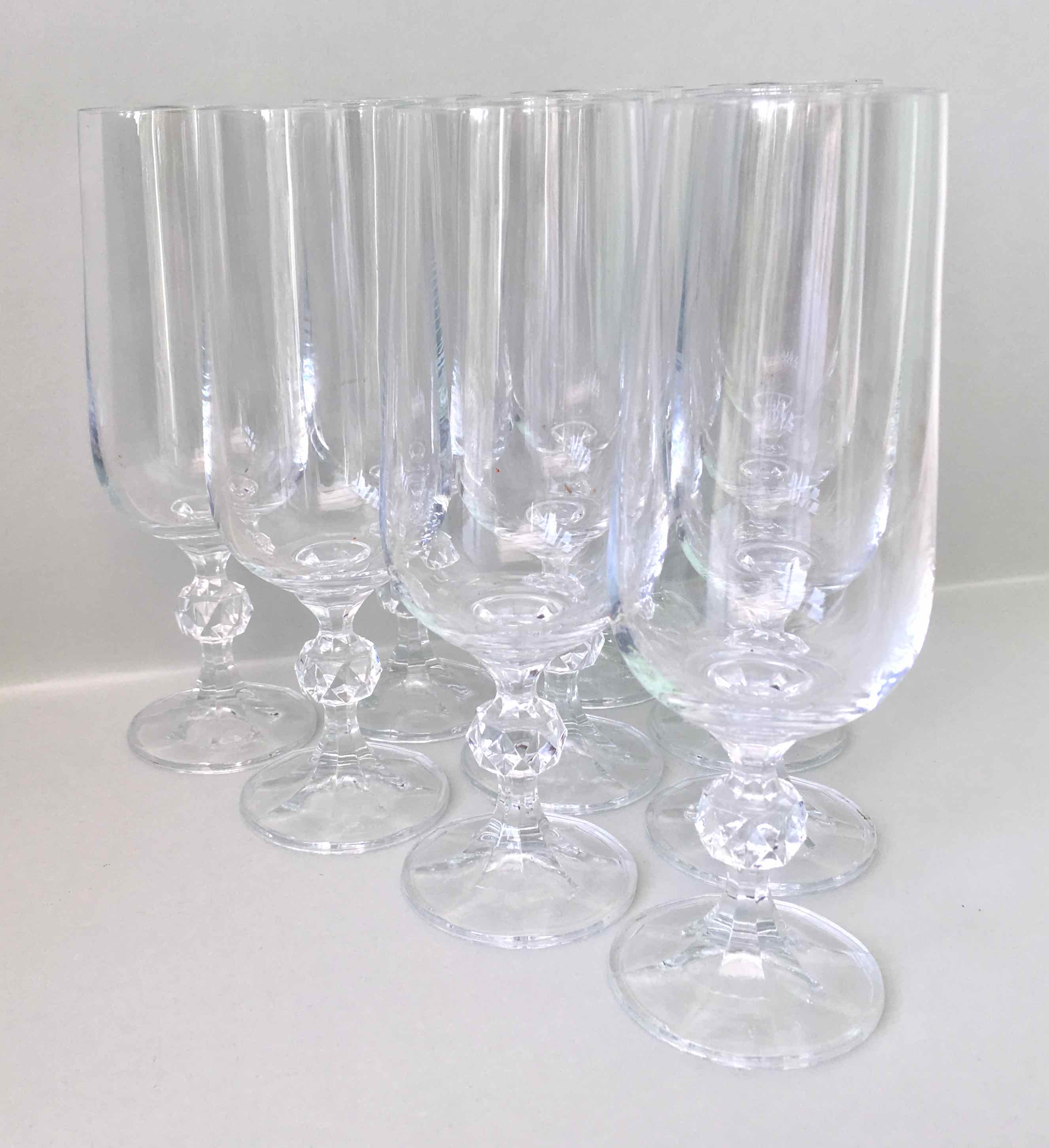 10 crystal champagne flutes
