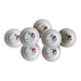7 antique dessert plates in Gien earthenware