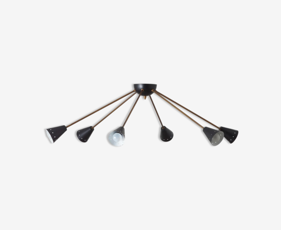 Plafonnier Sputnik 6 bras noir