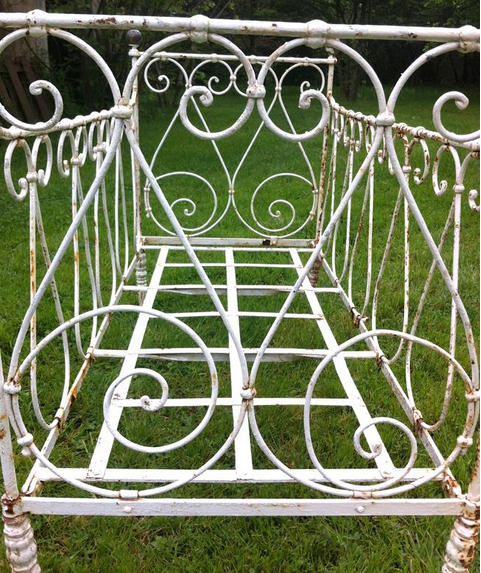 Lit Enfant Ancien En Fer Avec Boules Cuivre Selency