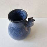 Blue ceramic cat vase signed Jean Louis Scouarnec