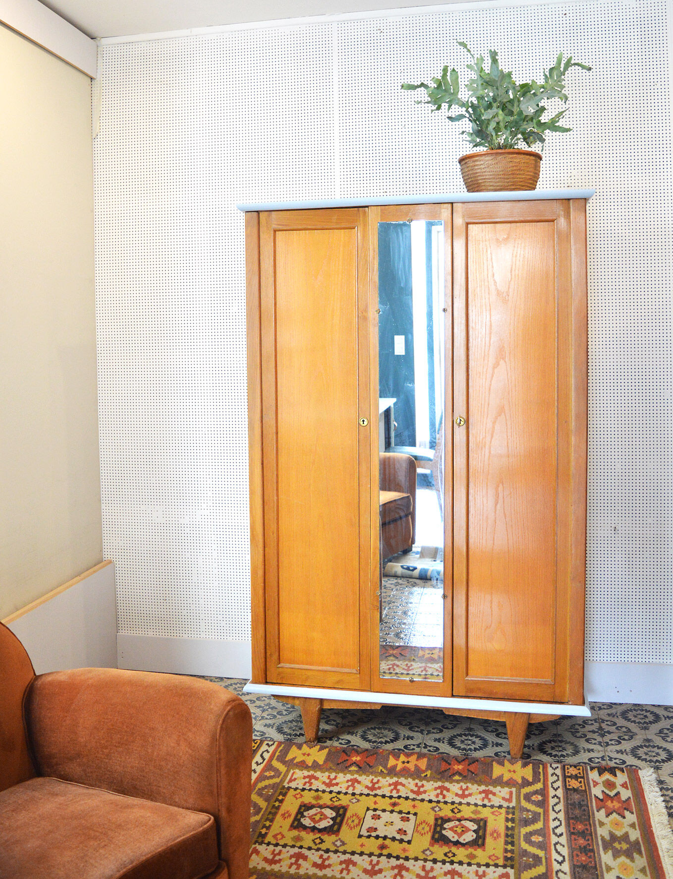 Blond wood wardrobe 60s