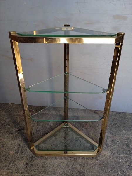 Neckline console metl gilded glass ep 1970