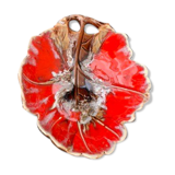 Red enamelled ceramic cup stamped vintage vallauris