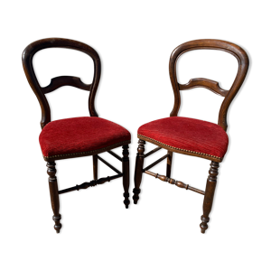 Paire de chaises en noyer