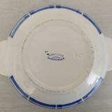 Vegetable Tureen Old Opaque Porcelain Badonviller Vintage Blue Tiles Decor