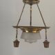 Art Deco ceiling light in copper and glass, 1940s, Germany