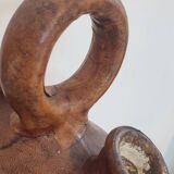 Gargoulette, terracotta jug covered with leather
