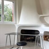 Stainless steel and glass desk