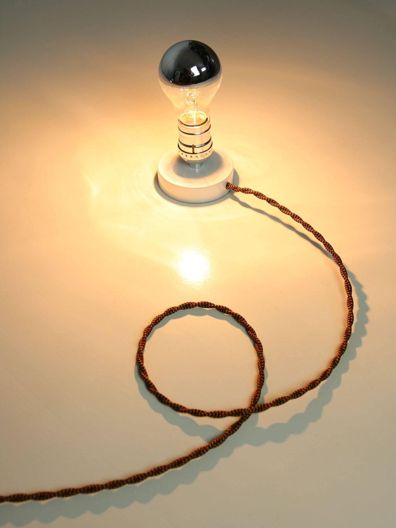 Vintage modernist stainless steel wall or table lamp