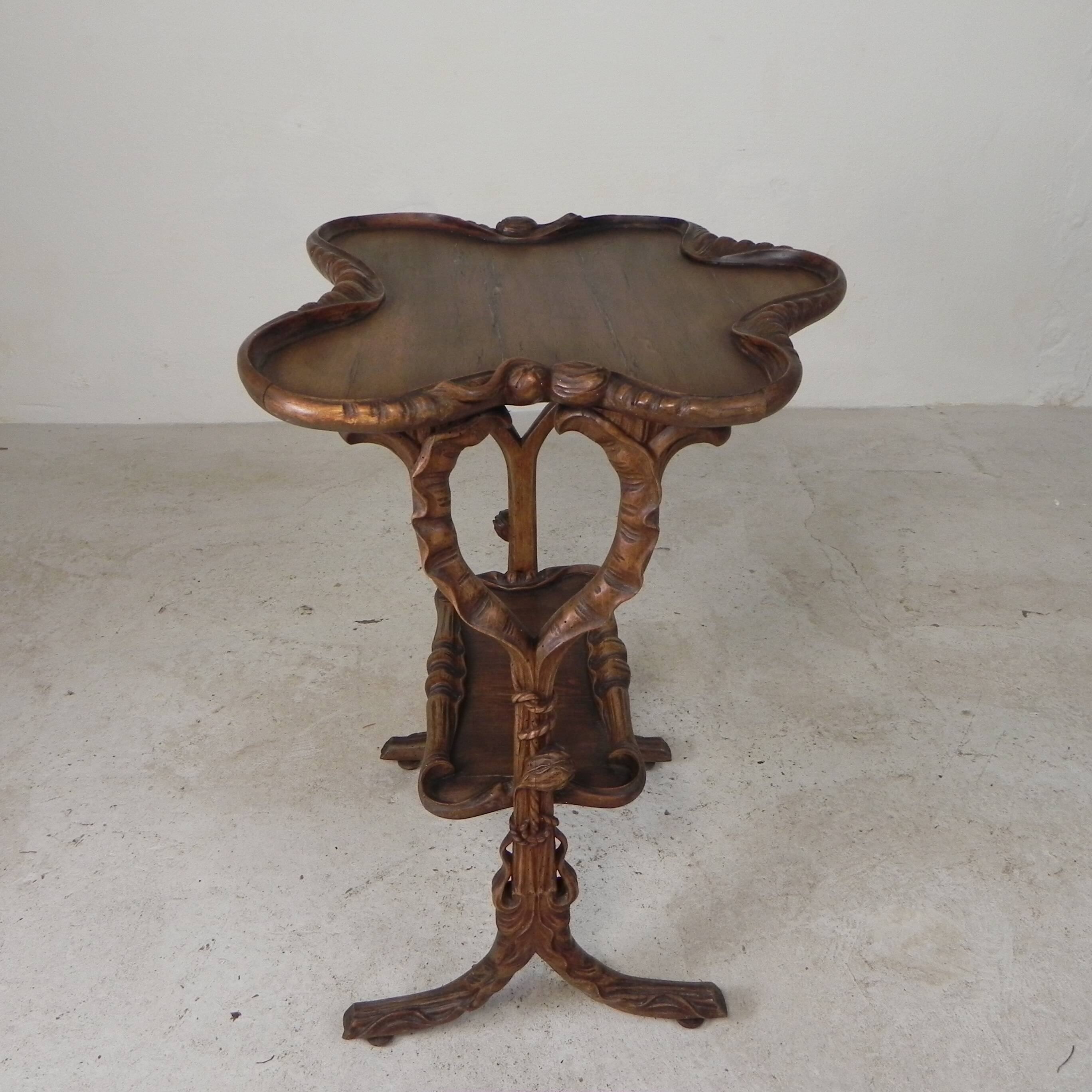 Art Nouveau tea table by Emile Galle, 1899