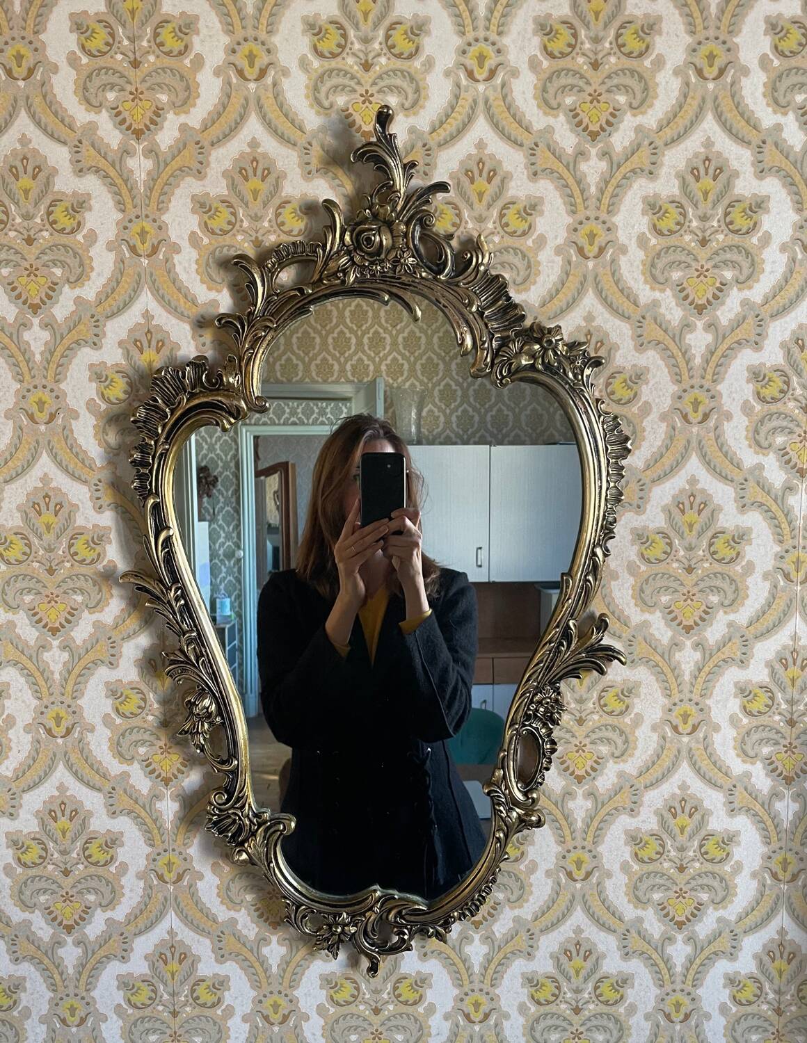 Miroir en bronze, XXème s.