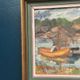 Oil on Swedish Panel - "Dock" by Dal-Edvin - Signed - Vintage and Framed - 31 × 30 cm (12.2 in × 11.8 in)