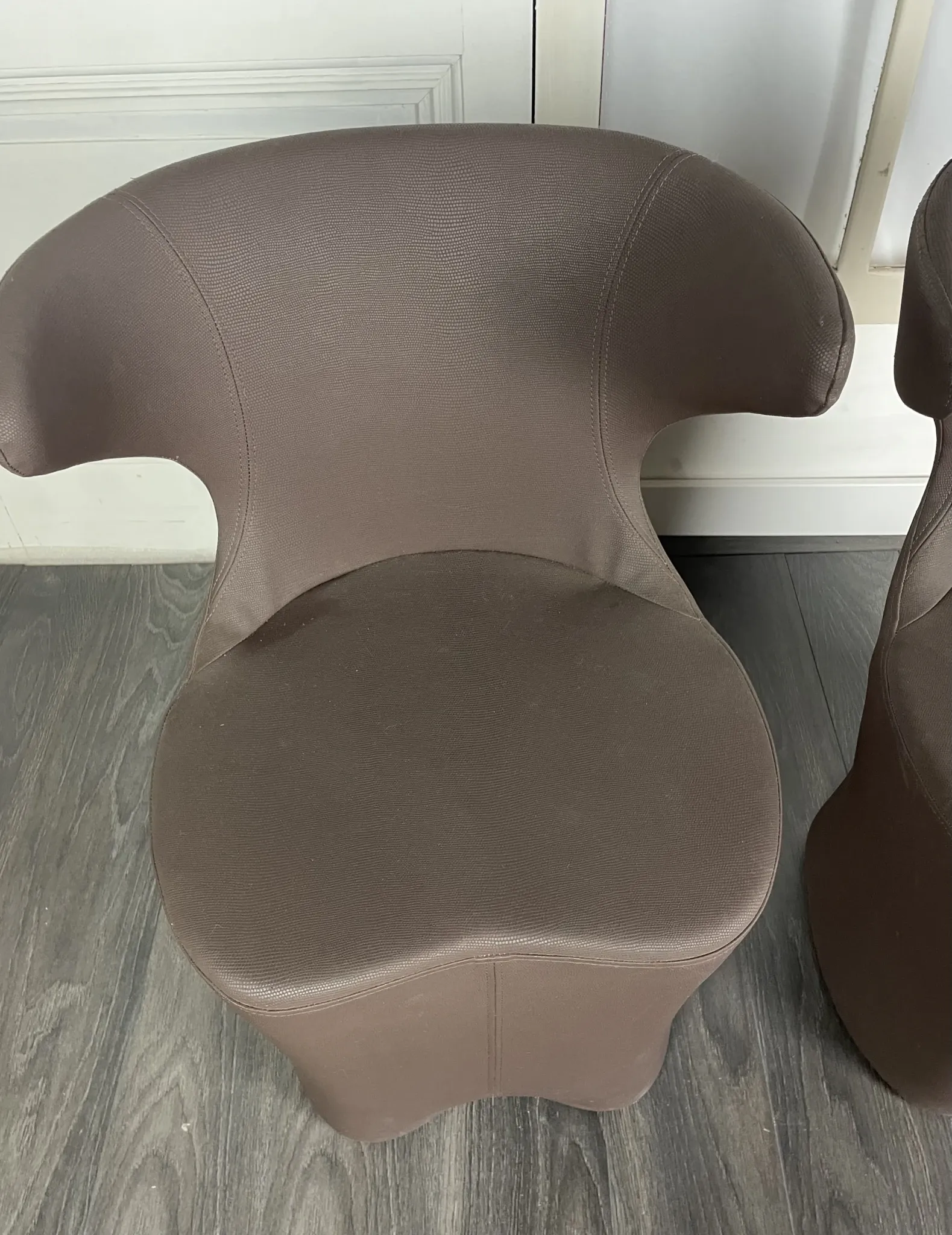 Pair of faux leather armchairs from the 1980s