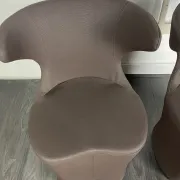 Pair of faux leather armchairs from the 1980s