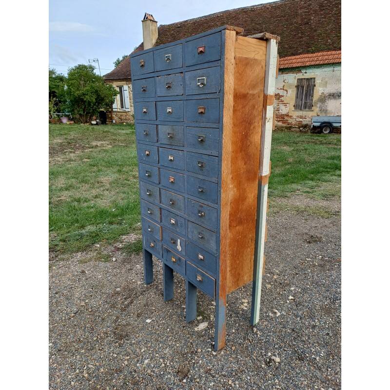 Industrial wooden furniture with 30 drawers