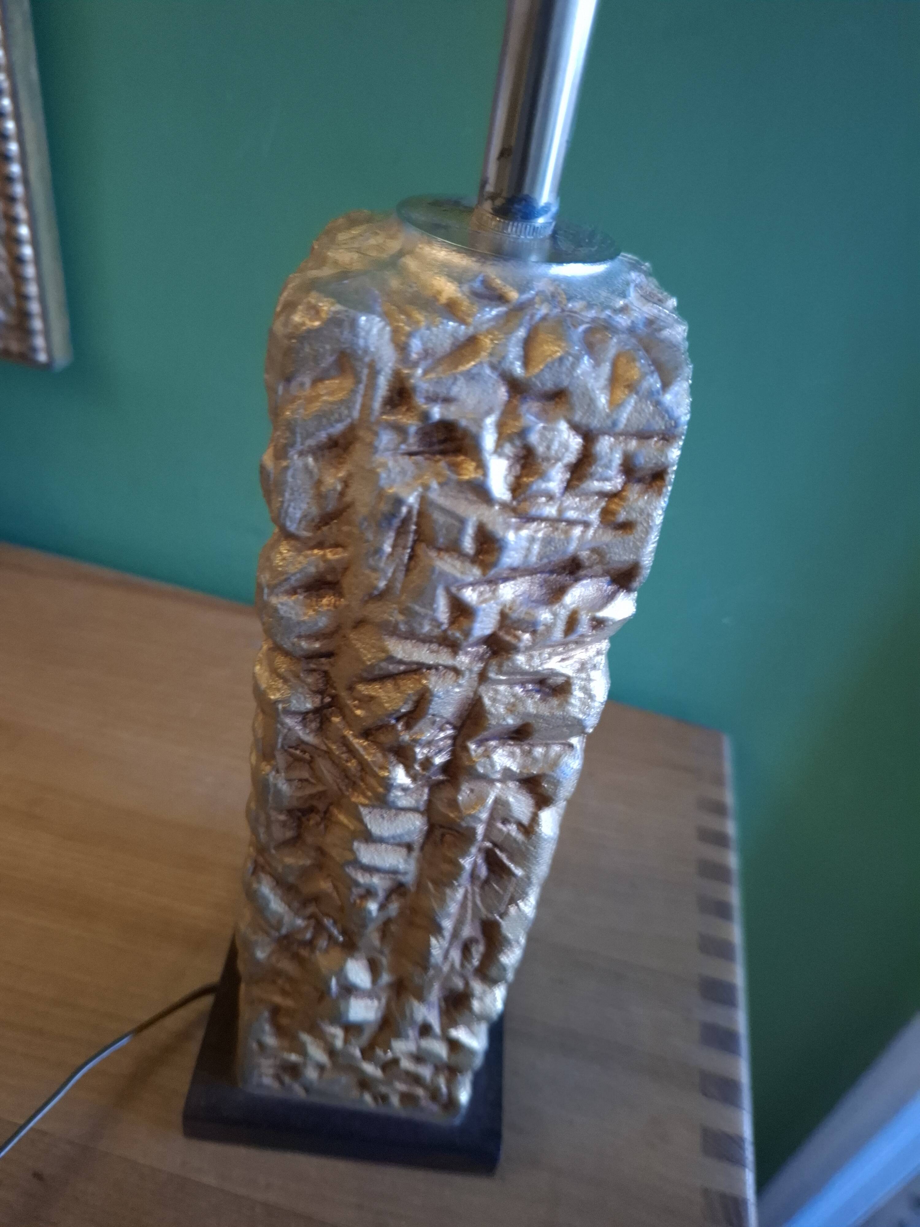 Vintage 80's lamp in gold metal