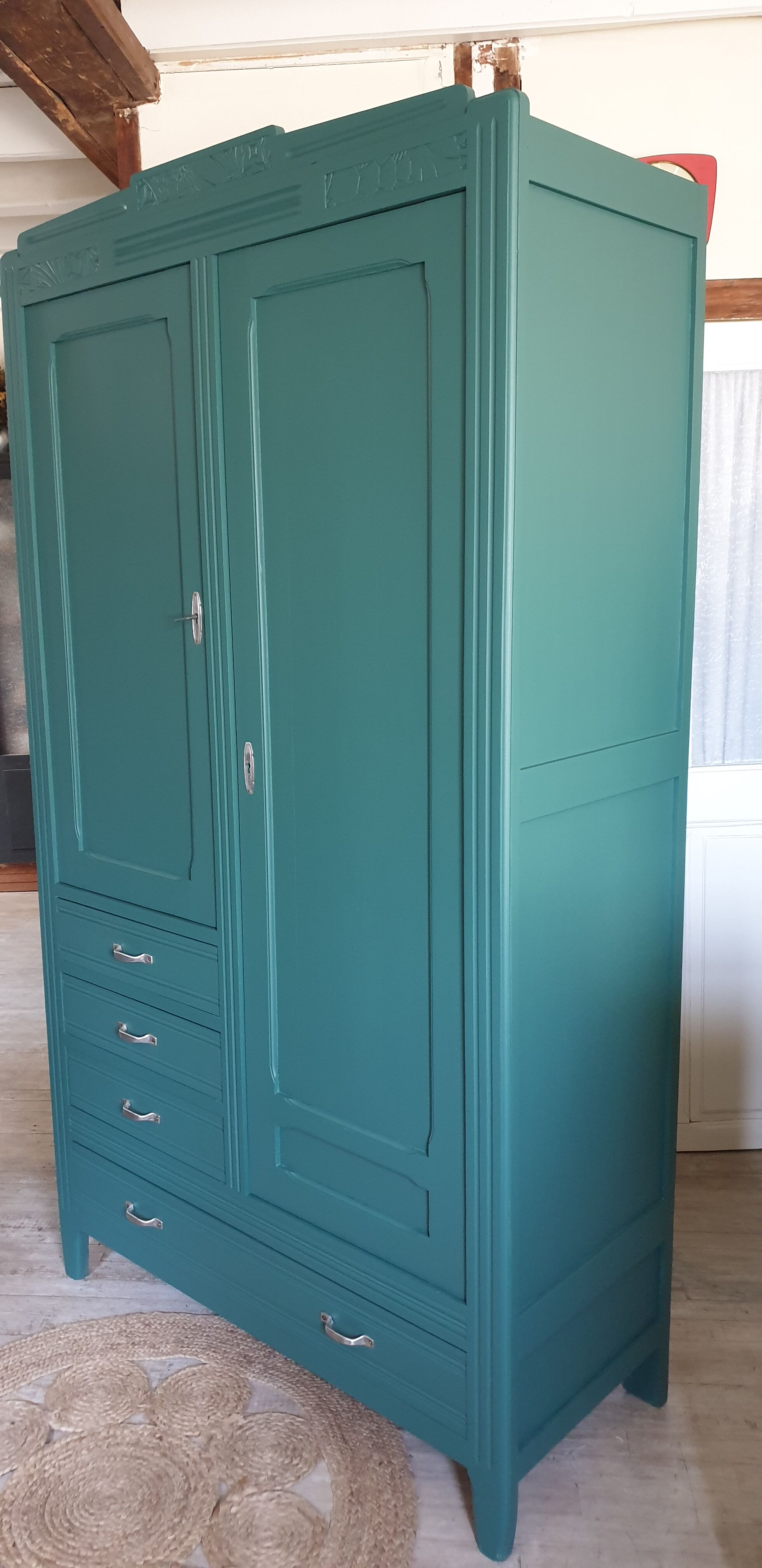 Parisian wardrobe in solid wood