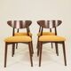 Scandinavian design mustard boucle dining chairs