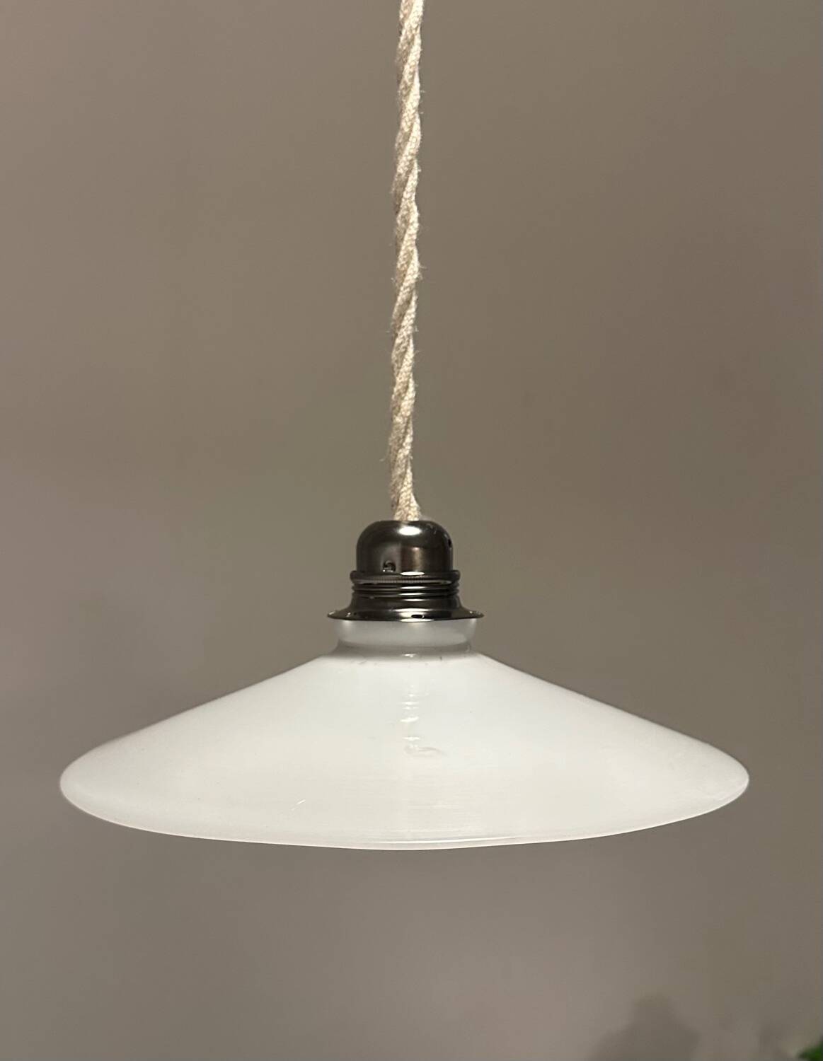 Smooth white opaline pendant light
