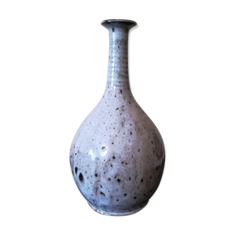 Enamelled ceramic vase, signed, circa 1960