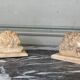 Pair of lions after Canova, alabaster sculpture circa 1880