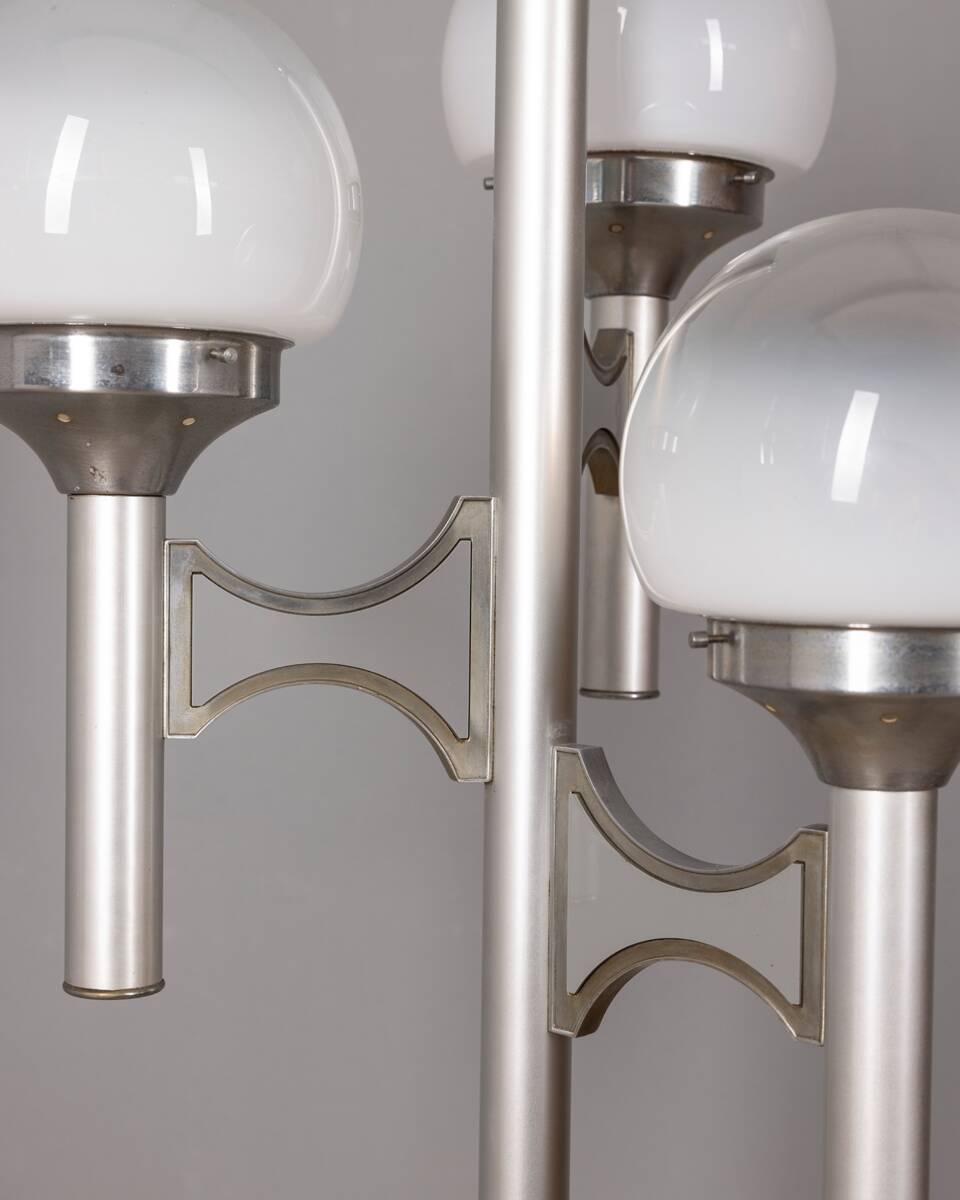 Lampadaire vintage années 70 à trois lumières en verre, design sciolari